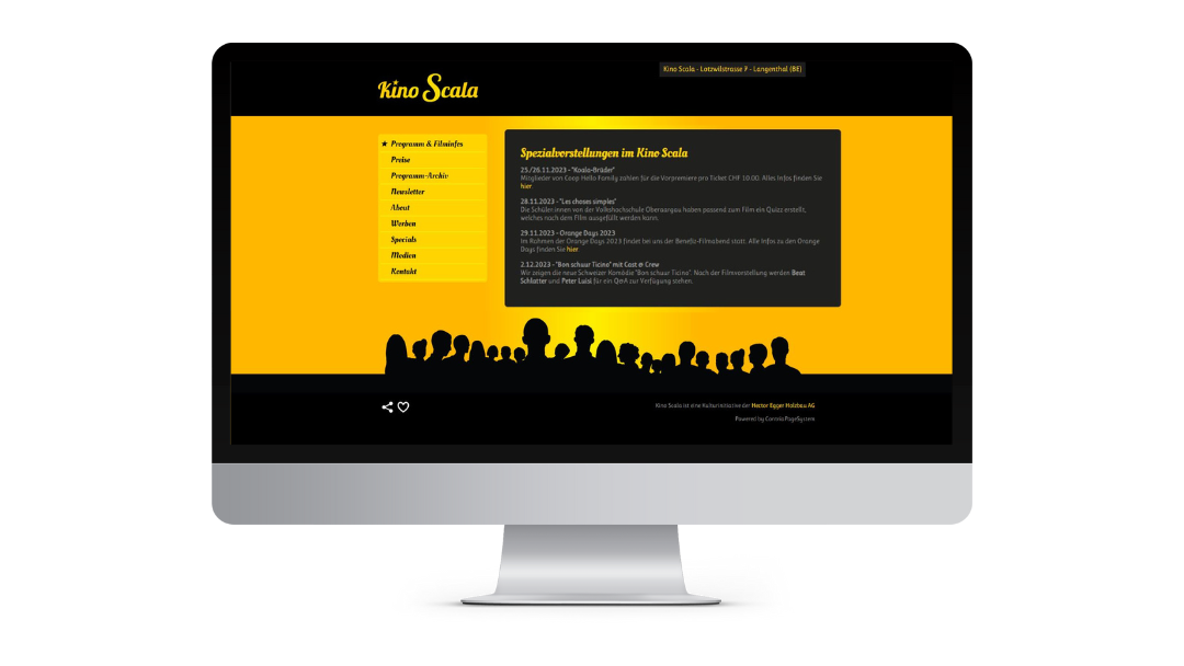 Webseite Kino Scala